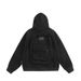 Unisex Hooded Cardigan Jacket - Stylish High Street Oversized Sweatshirt With Back Pocket (Black/Flower Gray, M-XXL)_viptrois.com