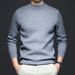 Men's Slim-Fit Mock Neck Sweater – Autumn Solid Color Knit Pullover, Lightweight Layering Essential For Business & Casual Wear_viptrois.com