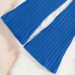 Girls Knitted Suits Children's Clothing Spring New Models Children's Striped Long Sleeved Tops Flared Pants Two Piece Suit_viptrois.com