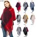 Unisex Thickened women's shawl loop yarn coarse tassel colour matching pullover cape_viptrois.com