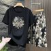 Men's Clothing Quick Drying Short Sleeved T Shirt for Men in Summer, Large Size T Shirt, Plus Size Fat, Loose Men's Shorts, Sports Suit_viptrois.com