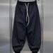 Men’s Clothing Summer Thin Outdoor Quick Drying Sports Pants Men's Trendy Loose Large Size Wide Leg Casual Nine Point Cuff Harem Pants_viptrois.com