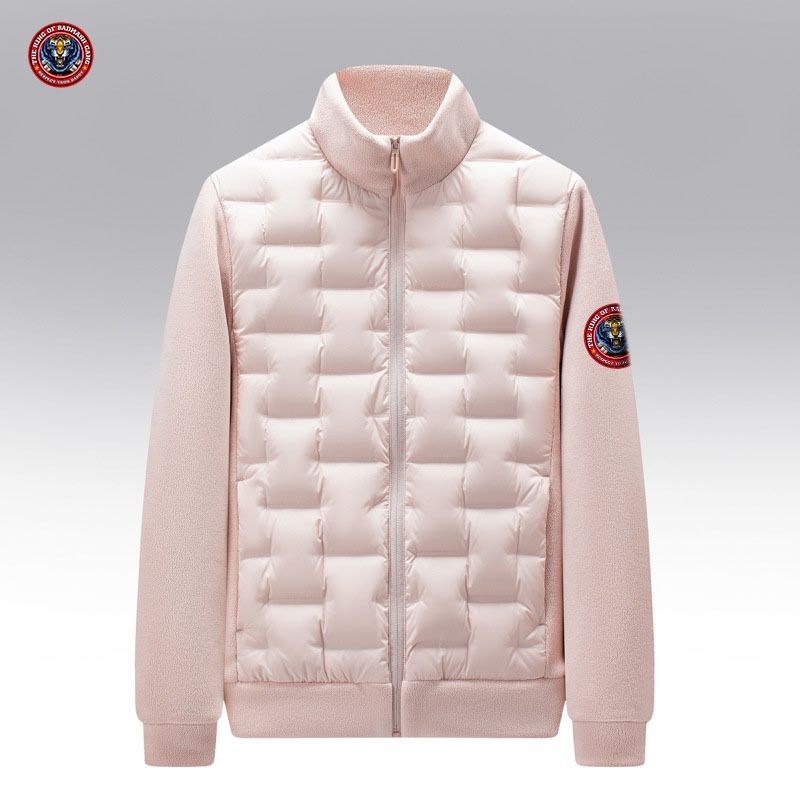 Men's Clothing Slim Fit Stand Up Collar Down Cotton Jacket Autumn And Winter New Couple Men's Clothing Three Dimensional Tiger Head Simple Jacket_viptrois.com