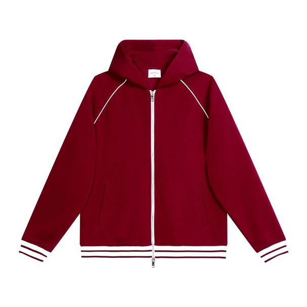 Men's Clothing Heavyweight 380GSM Zip-Up Hoodie - Unisex College Style Casual Jacket With Ribbed Hem (White, Red, Beige, Khaki, Navy, Black)_viptrois.com