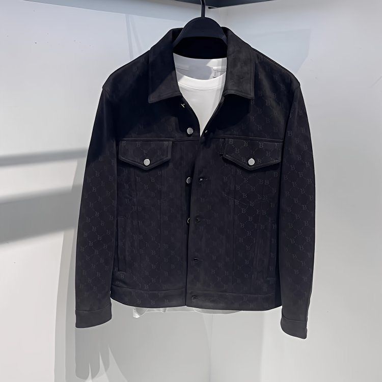 Men's Clothing Spring New Men's Business Jacket Fashion Deerskin Workwear Loose Jacket Lapel Coat_viptrois.com