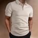 Men's Clothing Polo Shirt Solid Color Jacquard Men's Short Sleeved Casual Tight Lapel Shirt_viptrois.com