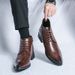 Men's Pointed Toe Chelsea Boots - High Shine Leather Ankle Boots With Side Zipper For Business & Formal Wear (Brown/Black)_viptrois.com