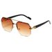 Double Beam Square Sunglasses - Half Frame Pilot Style (European & American Fashion, Unisex)_viptrois.com
