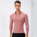 Pure Pure Men's Autumn And Winter Fleece-Lined Gym Shirt High Elasticity Tight-Fitting Sports Running Training Long Sleeve Warm_viptrois.com