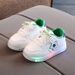 Mother & Kids Children's luminous shoes 2024 Korean version new children's sports shoes white shoes five-pointed star student shoes baby toddler shoes_viptrois.com