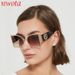 High End Semi Circular Metal Frame Fashionable And Versatile Small Face Sunglasses Street Shooting T1301_viptrois.com