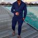 Men's Clothing Long Sleeved Trousers Two Piece Sports Casual Suit_viptrois.com
