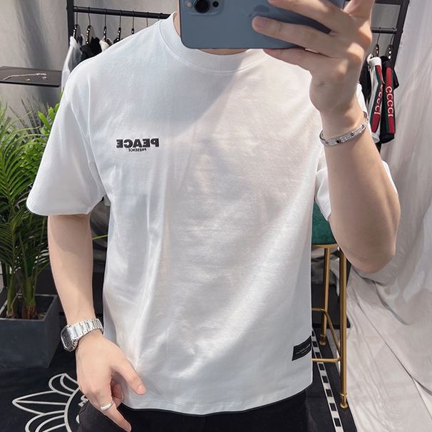 New Summer Men's Short Sleeved T-shirt Fashion Trend Personalized Round Neck Half Sleeve_viptrois.com