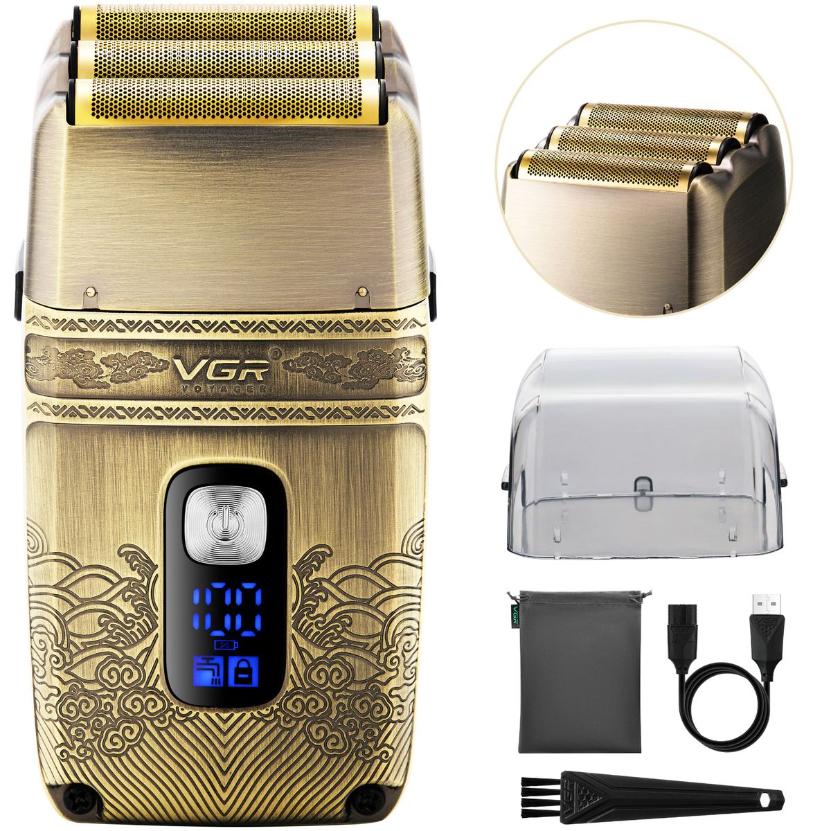 VGR Foil Shaver Men Electric Razor Cordless Beard Bald Head Close Skin Fade_viptrois.com