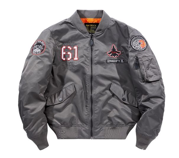 Men's Clothing Autumn And Winter New Couple Baseball Jacket Collar Coat Loose Trend Men And Women Jacket MA1 Pilot Jacket Embroidery_viptrois.com