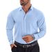 Men's Long Sleeve Business Shirt – Premium Cotton Blend Dress Shirt For Office & Formal Wear (Black/Navy/White) – Slim Fit Wrinkle_viptrois.com
