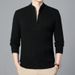 Men’s Cable Knit Sweater – Semi-Turtleneck Zip-Up Pullover, Breathable & Wrinkle-Resistant (Multiple Classic Colors)_viptrois.com