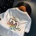 White Printed T-shirt Men's Summer Thin High-end Short-sleeved Top High-density Worsted Comfortable And Breathable Clothes_viptrois.com