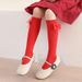 Kid's Clothing Children's Socks Autumn And Winter National Style Trend Bow Big Red Calf Socks Girls Princess Style New Year Red Cotton Socks_viptrois.com