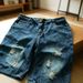 Zhengwu Men's Trendy Straight Leg Denim Shorts Summer Thin Ripped Midweight mid Waist Five Point Pants with Slight Stretch_viptrois.com