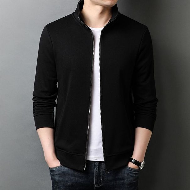 Chaqueta Lisa Informal Para Hombre, Abrigo De Manga Larga Con Cremallera, Transpirable, Versátil, Moda Coreana, Primavera Y Otoño_viptrois.com