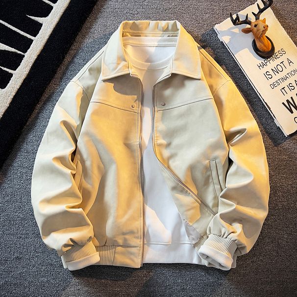 Men's Clothing 2024 Men's MotorcyclePU Leather Jacket Men's Trendy Brand Leather Jacket Spring And Autumn Korean Style Casual Leather_viptrois.com