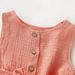 Kids' Clothing New Style Girls Baby Solid Color Button Front Tight Bow Belt Jumpsuit_viptrois.com
