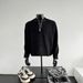 Men’s Half-Zip Padded Shoulder Sweatshirt – Studded Detail Long Sleeve Pullover For Autumn & Winter, Streetwear-Inspired Layering Piece_viptrois.com