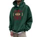 Football Print Hooded Sweatshirt - Unisex Pullover Fleece Hoodie With Customizable Design, Loose Fit & Warm Cotton Blend_viptrois.com