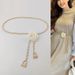 Camellia Waist Chain Women Accessories Flower Chain High-grade Belt Decorative dress Chain Jeans Ins Style_viptrois.com