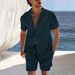 Men's Clothing Short Sleeved Collar Shirt Summer Thin Suit Casual Sportswear Shorts Shirt_viptrois.com