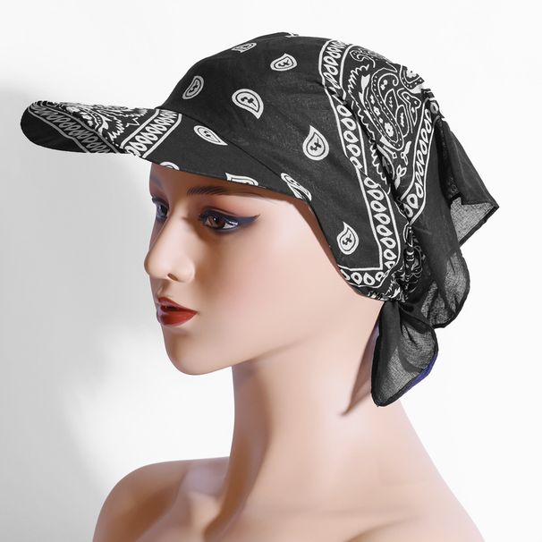 Ladies new spring and summer sun protection hat cashew flower lightweight baseball hat cotton amoeba headscarf hat_viptrois.com