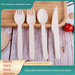 Disposable Wooden Biodegradable Tableware Printed Commercial Hotel Restaurant Birch Wood Spoon Thickened Fork_viptrois.com
