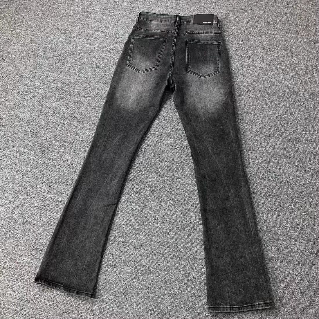 American-style Deconstructed Black Gray Pattern Clean-fit High Street Style Washed Straight-leg Jeans With A Vintage_viptrois.com