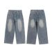 National Trend American Style Summer Loose Wide-Leg Jeans Unisex Hip-Hop Straight High Street_viptrois.com