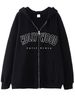 High Street Gothic HOLLY WOOD Printed Cardigan Sweatshirt Couple Trendy Loose Hooded Jacket_viptrois.com