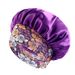Ethnic style printed elastic wide brimmed satin sleeping cap beauty perm cap_viptrois.com