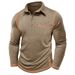 Men's Long Sleeve Polo Shirt – Classic Autumn/Winter Staple (Breathable Polyester Blend, Slim Fit)_viptrois.com