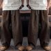 Men's Clothing Textured Bubble Plaid Pants Summer Thin Drape Wide Leg Casual Pants Loose Breathable Straight Trousers_viptrois.com