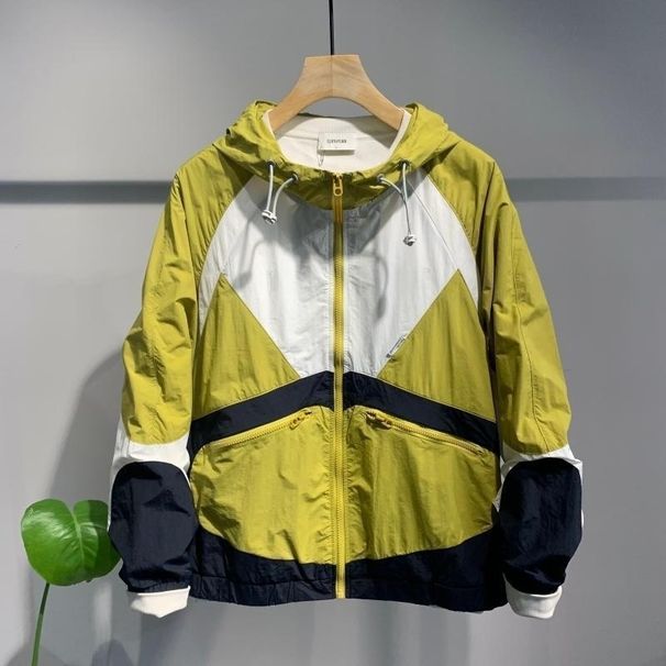 Loom Summer Jacket New Fashion Patchwork Color Block Stylish Men's Trendy Thin High-end Coat Men_viptrois.com