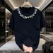 Cotton Versatile Printed Short Sleeved T-shirt, Casual Loose Fit Men Women, Trendy Round Neck And Stylish Outfit For_viptrois.com
