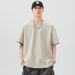 American Cotton Pure Color Simple Short Sleeved For Men, Loose Round Neck Casual Versatile Five Quarter Sleeve T-shirt_viptrois.com