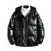 Men's Clothing Winter Thick Hooded Cotton Padded Jacket With Glossy Finish, Embroidered US Letter, Casual Puffer Jacket, Cotton Padded Outerwear_viptrois.com