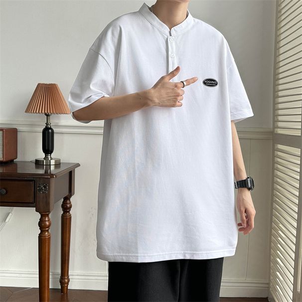 Trendy Five Sleeve Hong Kong Style Fashionable Men's Polo Shirt, Youthful Fashion Trend, Lazy Summer_viptrois.com