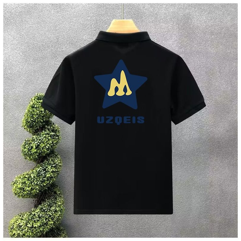 Men's Clothing Short Sleeve Simple T Shirt Loose Lapel Top_viptrois.com