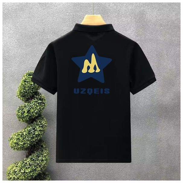 Men's Clothing Short Sleeve Simple T Shirt Loose Lapel Top_viptrois.com