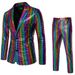 Men's Sequin Hot Stamping Disco Cosplay Party Stage Night Club Shiny And Cool Performance Suit Set_viptrois.com