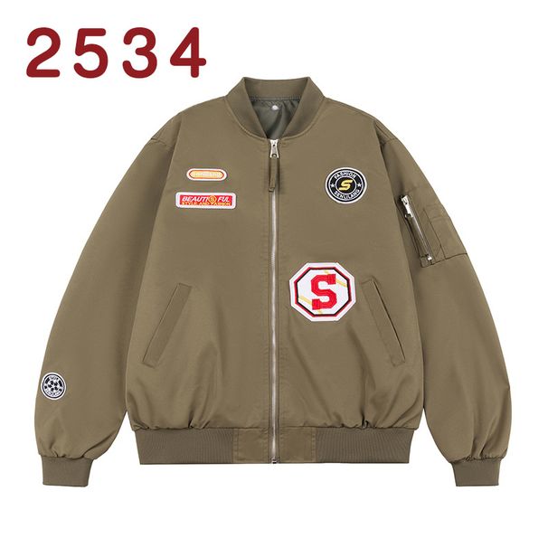 Men's Clothing American Retro Workwear Baseball Jacket Men's Thin Loose Trendy Embroidery Design Spring And Autumn Jacket_viptrois.com