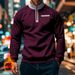 2024 Autumn Winter Stand Collar Pullover Half Zipper Men's Sports Warm Casual Fleece Sweatshirt_viptrois.com