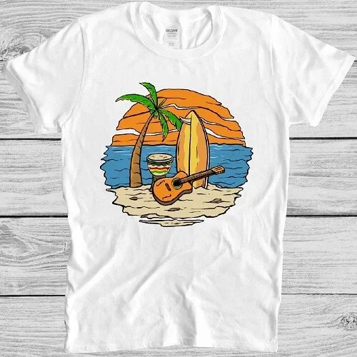 Guitar T Shirt Mens Womens Tees Top Heaven Island Funny Lover Cool Gift Tee M408_viptrois.com